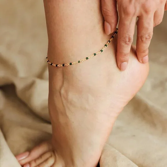 Anklet for Women Gold Chain 14K Gold Plated Dainty Boho Beach Summer Simple Foot - Picture 3 of 7